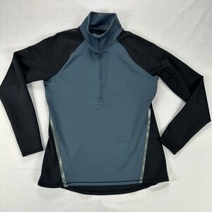 Under Armour Women's Steel Blue and Black Quarter-Zip Pullover